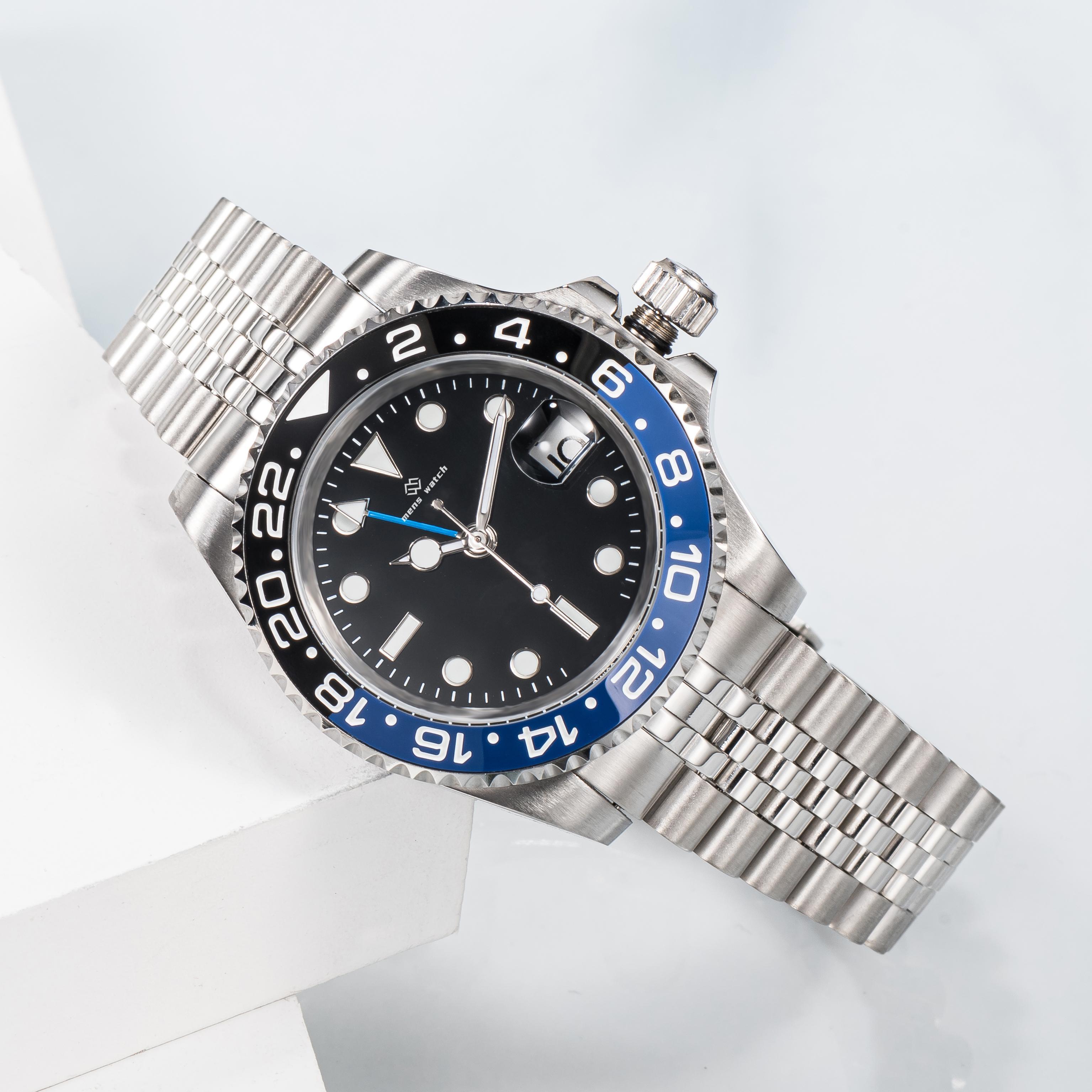 men's automatic mechanical ceramic bezel watch 41mm 904L full stainless steel sliding buckle swimming watch sapphire luminous luxury watch