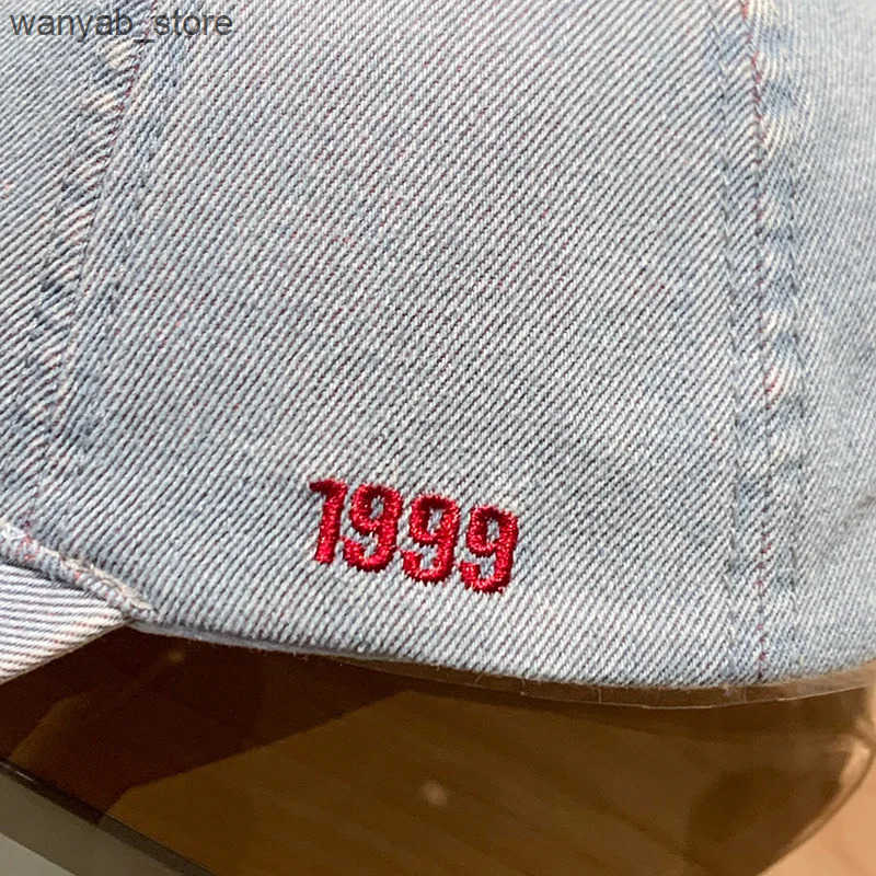 Ball Caps New fashion adult washed denim baseball cap mens casual solid snap sports cap torn severely hip-hop fishing cap L240910