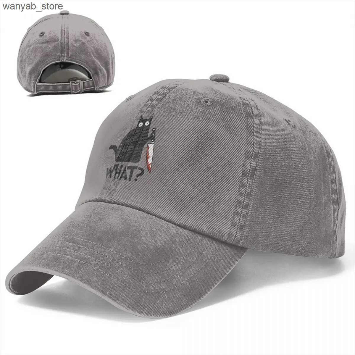 Ball Caps Cat Murder of Black Cat with Knife Baseball Hat Reason Male Hat Female Hat Sunshade Buckle Art Hat L240910