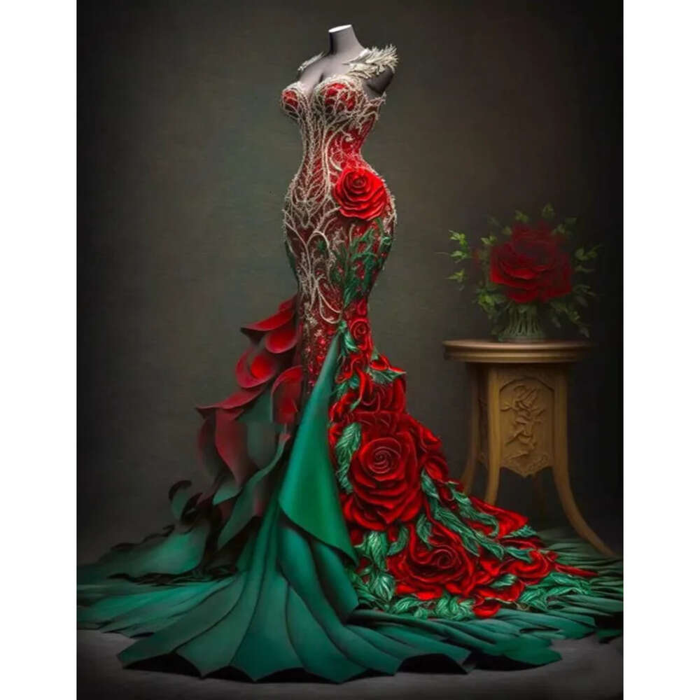 Mermaid Luxurious Arabic Aso Ebi Prom Dresses Lace Beaded Crystals Evening Formal Party Second Reception Birthday Engagement Gowns Dress Zj2204