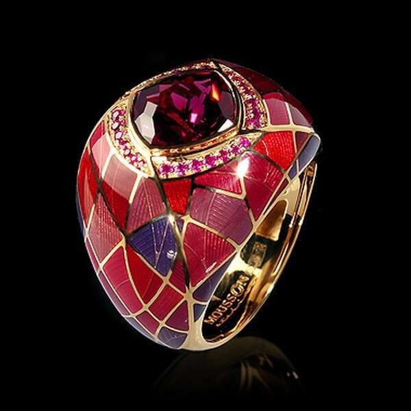 Hecheng Fashion Blue Set Zirconia Diamond Ring with Drip Oil Design as a Decorative Item