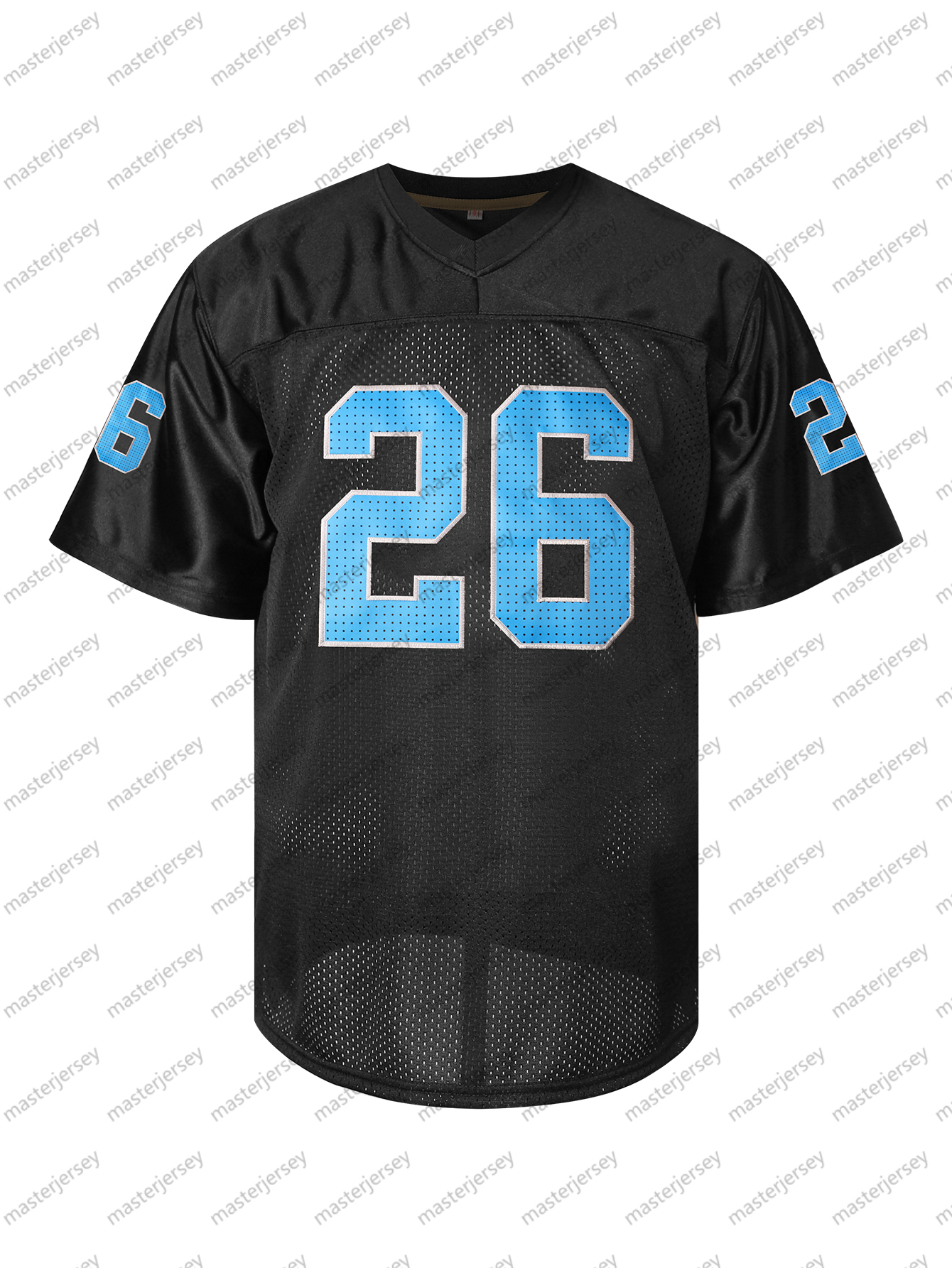 #26 Gibbs Men's Black Classic Embroidered V-Neck Rugby Jersey - Breathable, Short Sleeve Sports Shirt In Stock Football Jerseys
