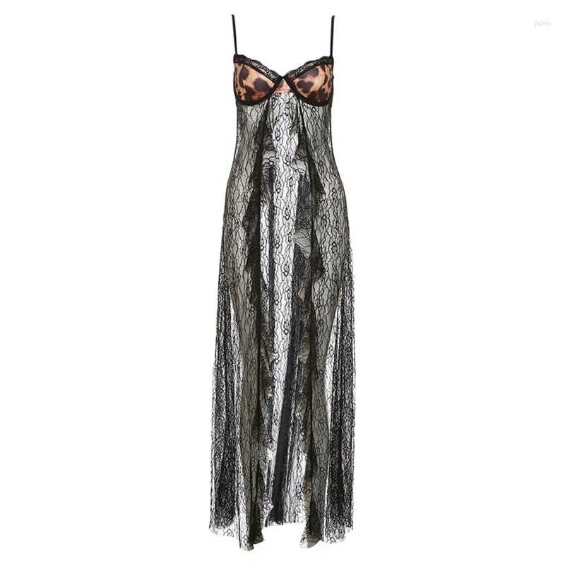 Swimwear Cover Up Women Beach Outing 2024 Outfits Kaftan Dress Ups For Outlet Fashionable And Sexy Leopard Print Lace Slim Fit