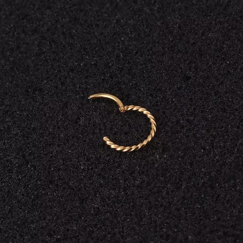 1PC Stainless Steel Opening Hinged Segment Clicker Ring Nose Septum Piercing Helix Cartilage Daith Twist Hoop 241125