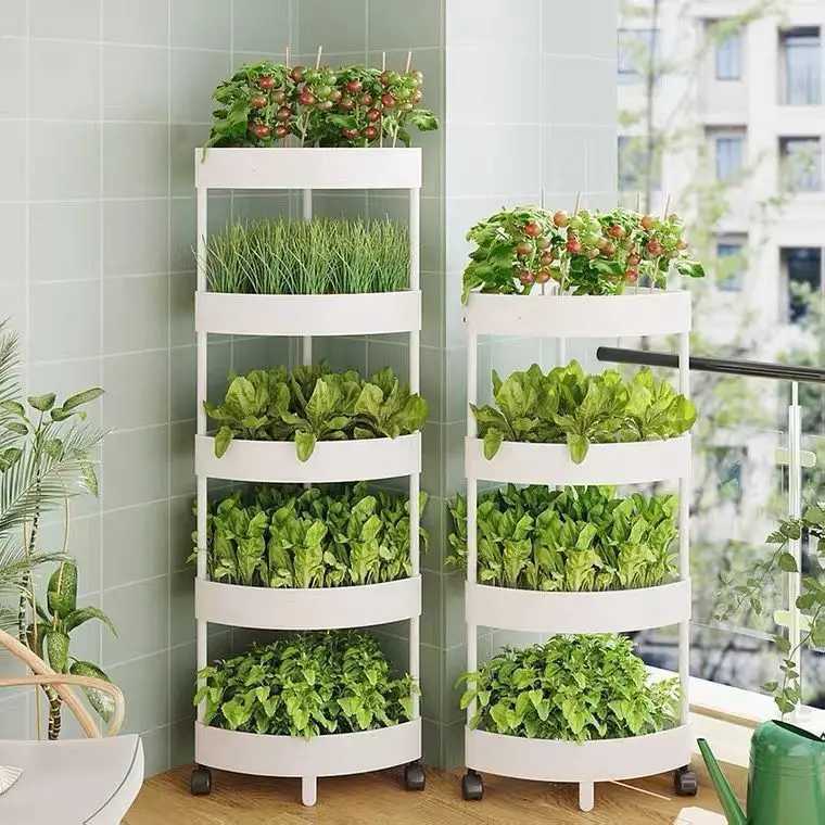 Planters Pots Balcony vegetable rack multi-layer flower outdoor courtyard seed plants balcony indoor plant pot Q240429