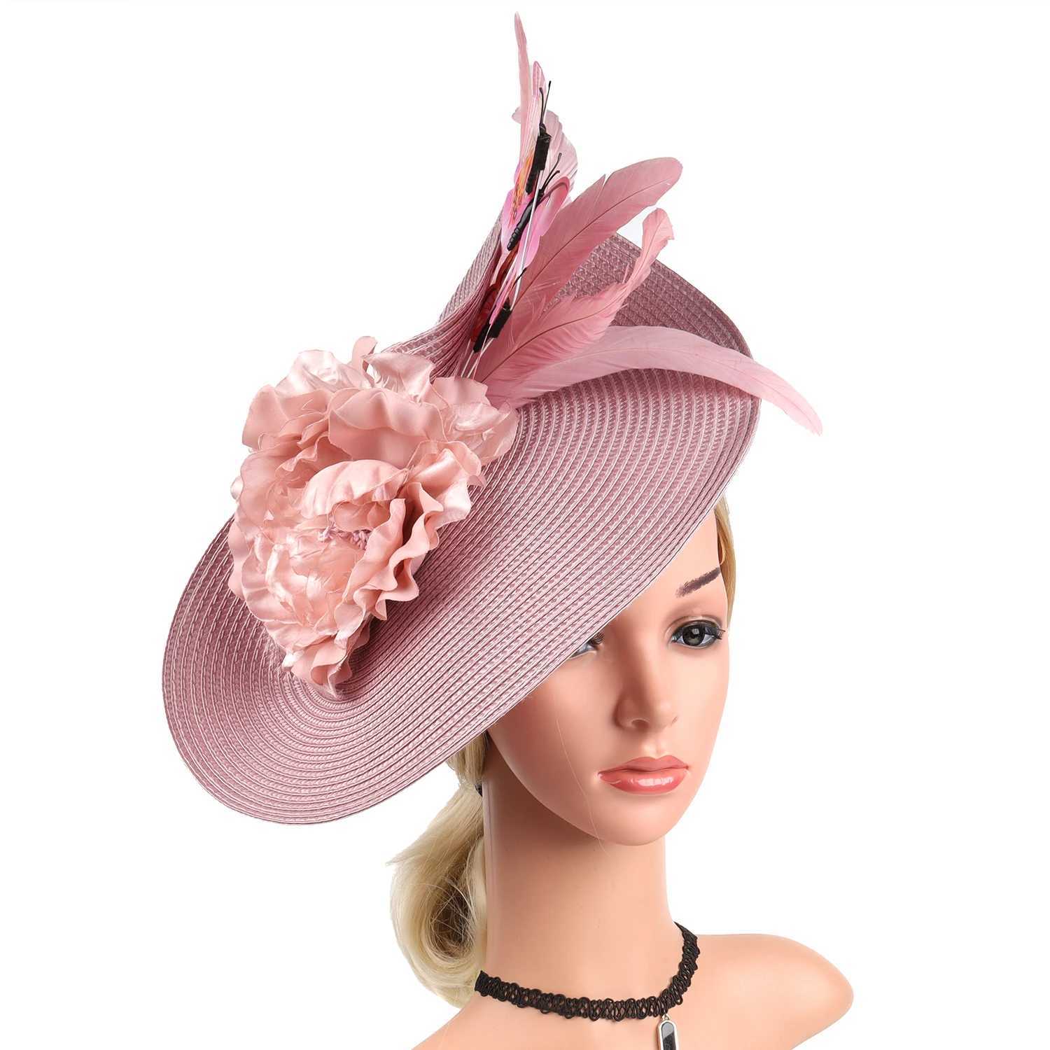 Wide Brim Hats Bucket Hats Fashion Elegant Butterfly Flowers Exaggerated Fascinator Hat Tea Party Kentucky Derby Hat Fascinator Headband for Cocktail 