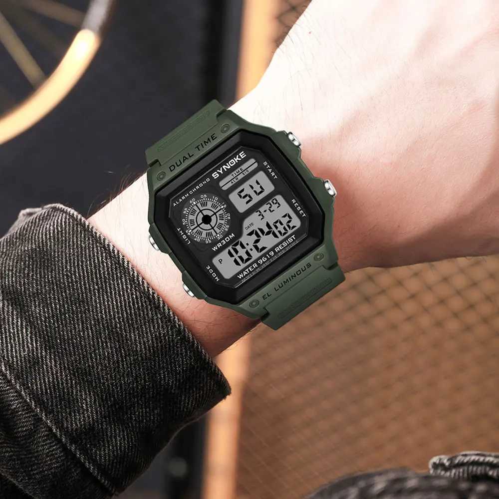 Outdoor sports men SYNOKE brand Mtifunction es alarm clock timing waterproof numbers reloj hbre M241128