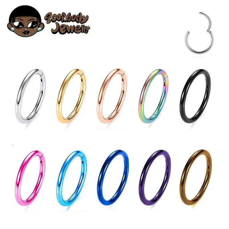 G23 Nose Piercing 36 Implant Grade 14G 16G 18G 20G Clicker Diaphragm Tragus Sexy Body Jewelry Wholesale 241125
