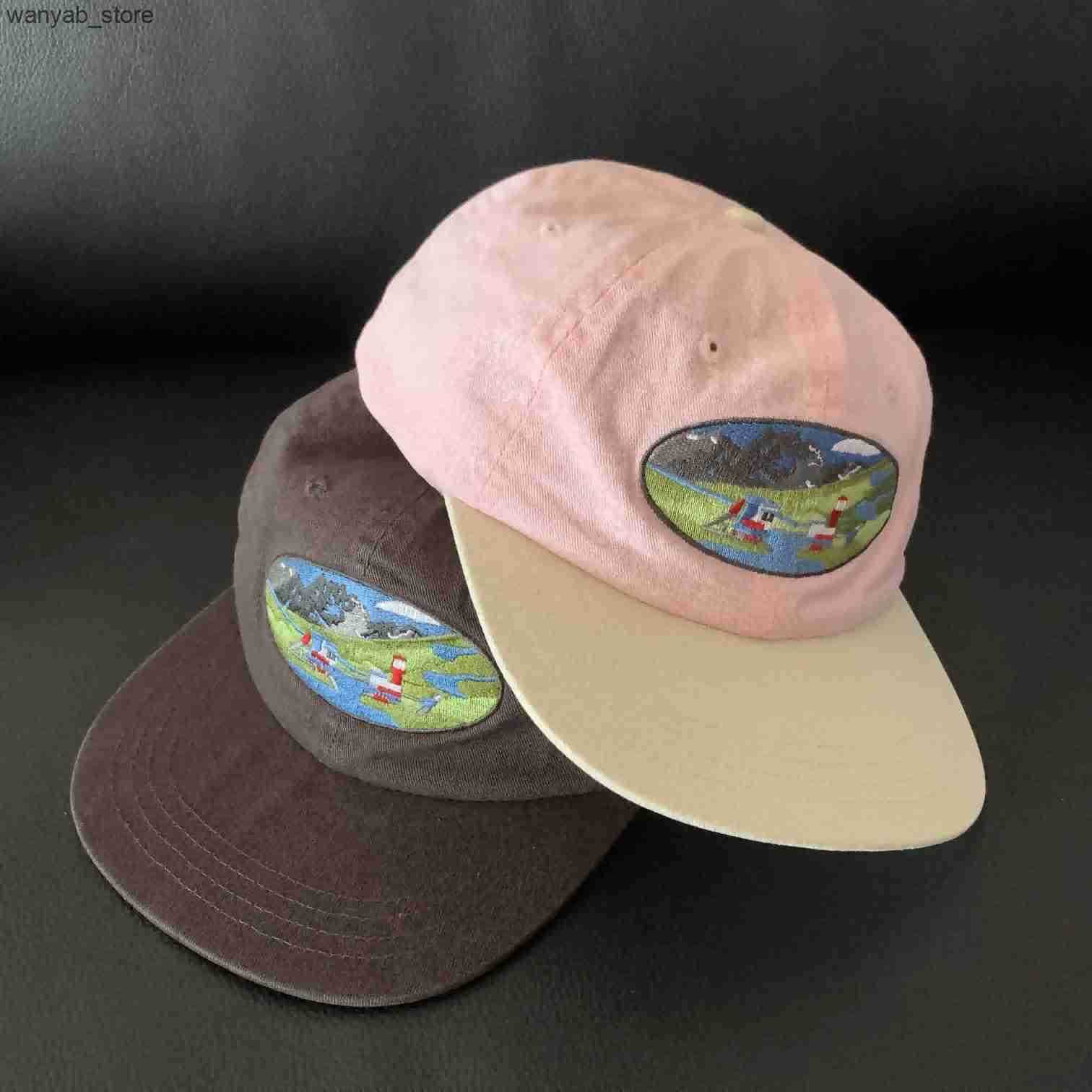 Ball Caps Korean Spring/Summer Flat Brim Snap Adjustable Five Panel Pedal Sun Hat Mens and Womens Rural Embroidered Hip Hop Baseball Hat L240910