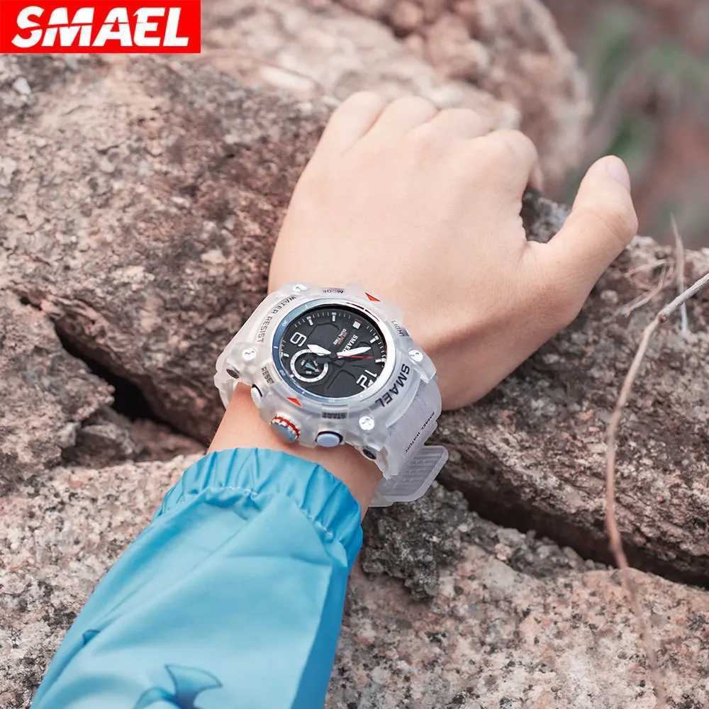 SMAEL 8007 Ectronic Sports Outdoor Waterproof and Shockproof Timing Dual Display Si Str Mens Watch M241128