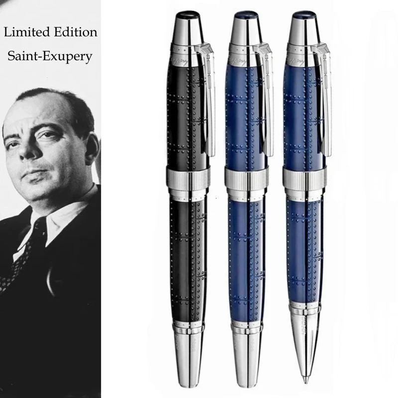 Limited Edition Saint-Exupery Blue/Black Rollerball Pen Ballpoint Pen Office School Writing Fountain Pens With MB Serial Number 240423