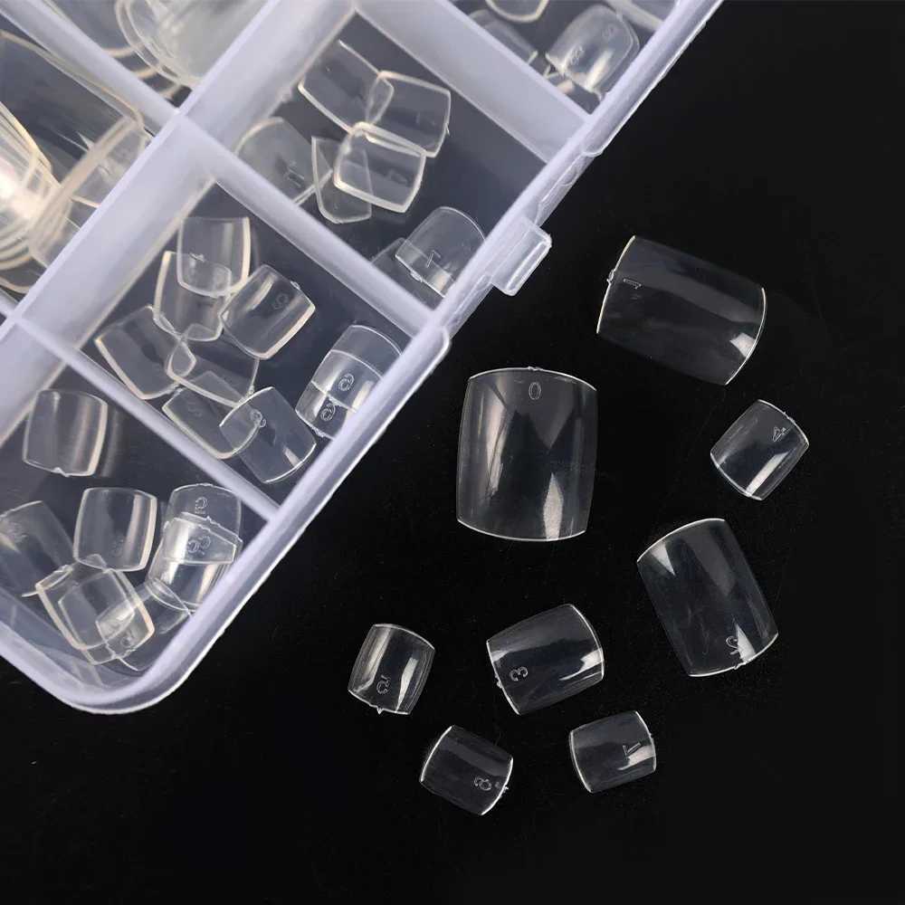 False Toes Nails French Square Nature White Clear Fake Toe Nails Feet Nail Tips Artificial Press on Toenails for Women MakeupXJ241128
