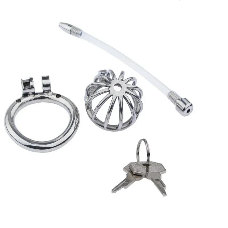 Metal Chastity Cage Male 2 Type Cock Penis Ring Masturbation SM Gay Devices Adult Sex Toys For Men 240423