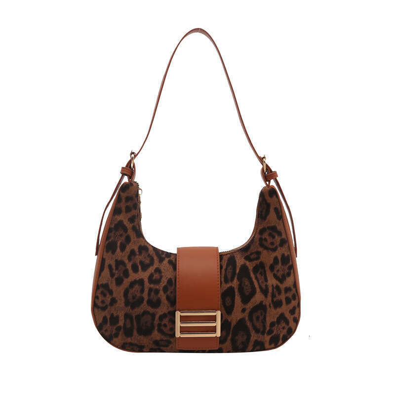 Super popular niche leopard print bag for women 2024 new autumn and winter fashion versatile crossbody bag, single shoulder armpit handbag
