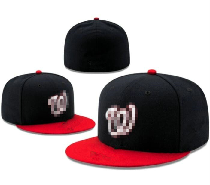 Baseball Nationals Mens Baseball Team 2024 World Series Champions Full Closed Caps Summer Letter Bone Black Color Casual Sport Flat Fitted Hats d1
