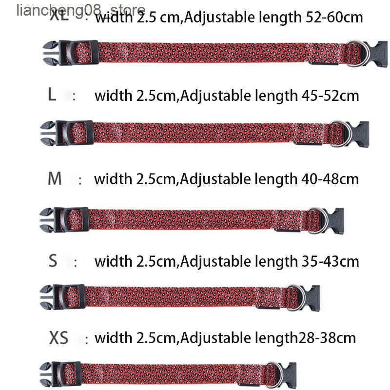 Dog Harnesses Leopard LED Dog Collar Luminous Adjustable Glowing Collar For Dogs Pet Night Safety Nylon Collar Luminous LED Bright Dog Collar Q250422