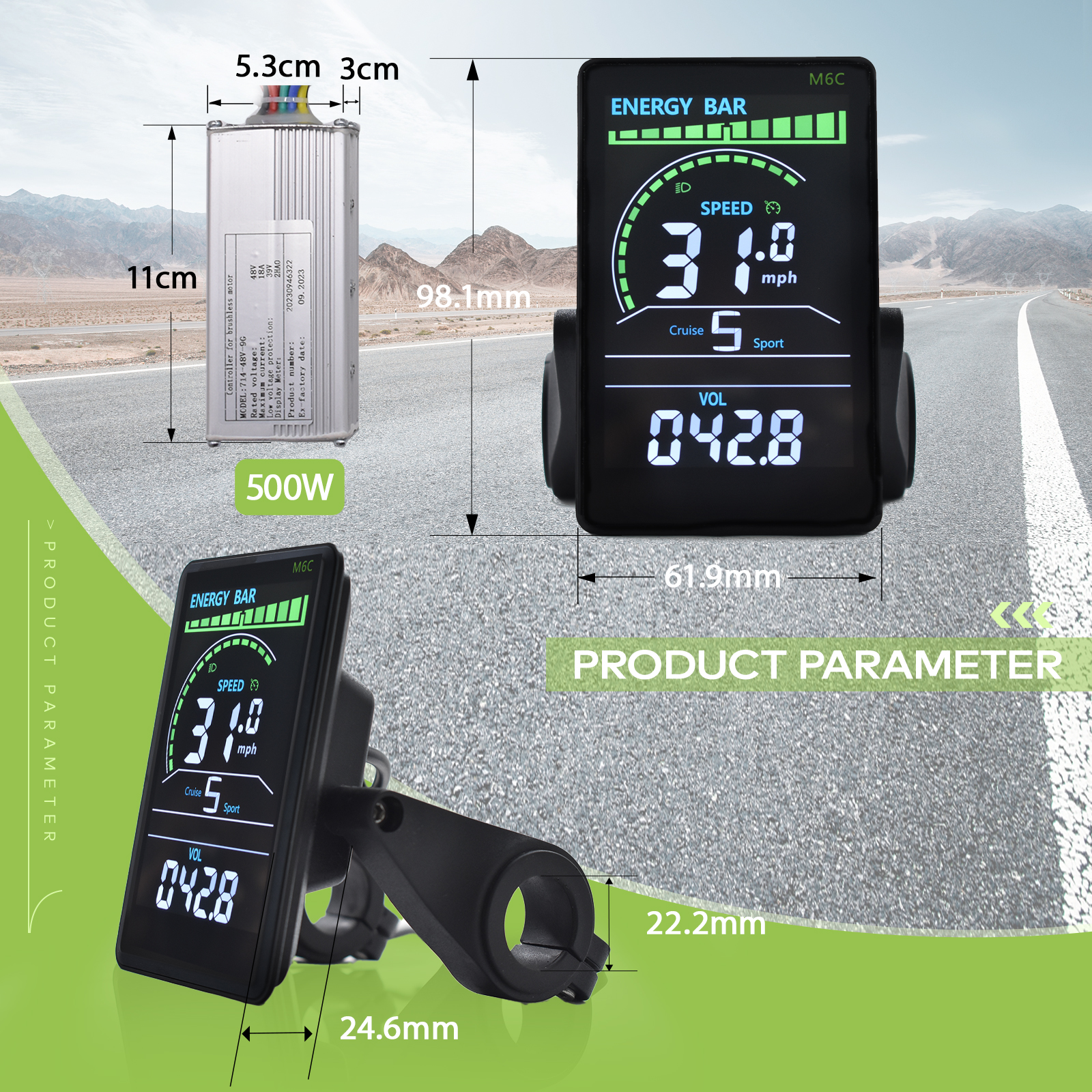 Electric Bike Kits for Enhanced Performance - Includes Multi-Voltage (24V/36V/48V) Battery Controller & Integrated Digital Display