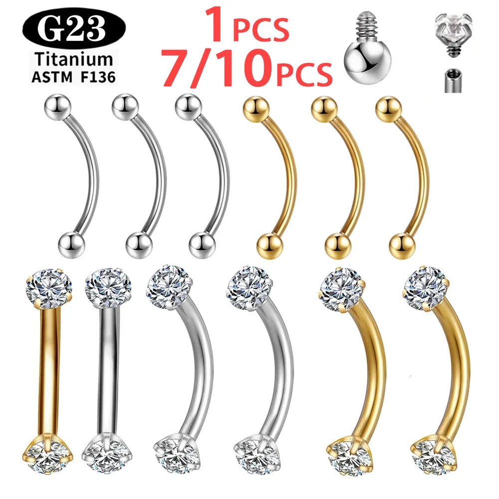 Wholesale 1710PCS Eyebrow Piercing Jewelry Labret Lip Stud G23 Septum Nose Ring For Women 241125