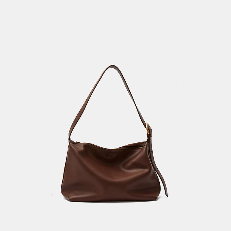 LEMON KOKO One Shoulder Armpit Simple And Versatile High-Capacity Temperament Fashion Niche Cowhide Women Bag