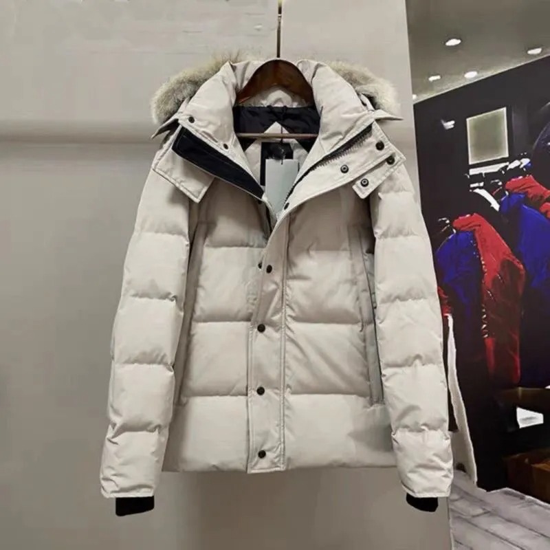 Men High Quality Designer Down Parkas Coat Jacket Women's Wolf Fur Collar Parka Winter Fashion Outdoor Padded Warm Windproof Jacket