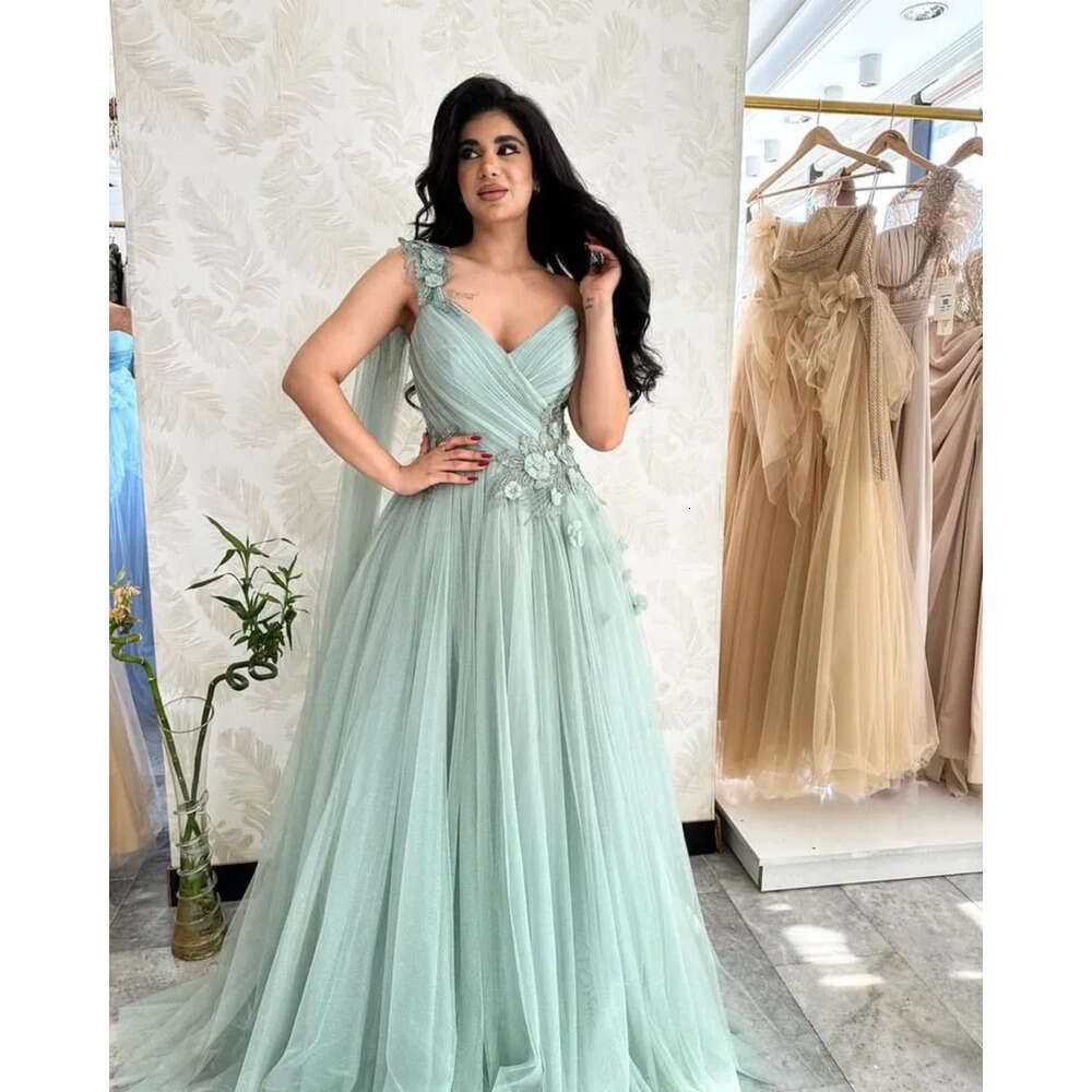 A E Prom Ebi Sage Aso Dress Lace Beaded Evening Formal Party Second Reception Birthday Bridesmaid Engagement Gowns Dresses Robe De Soiree Zj Es 666030