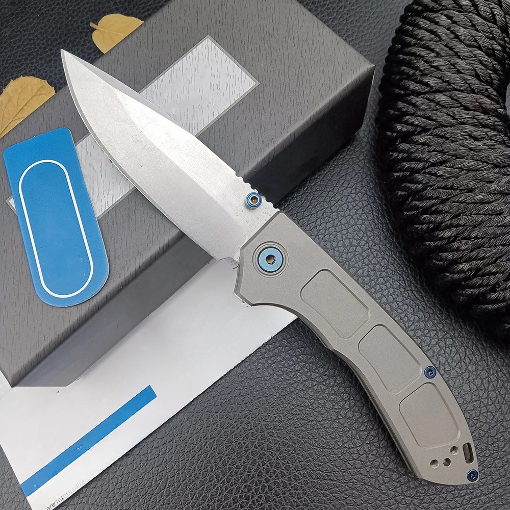 BM 748 Narrows Folding Knife 3.19'' D2 Drop Point Blade Aluminium Gray Handle Tactical Outdoor Camping EDC Sharp Pocket Knife 275 535 1660