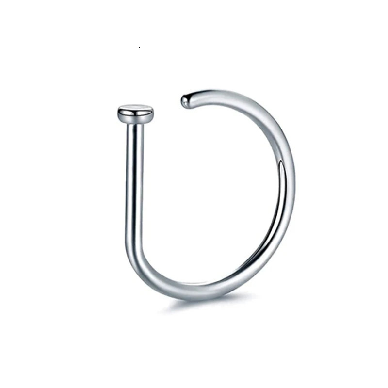 Curved Barbells Nose Piercing D Shaped Tragus Helix Stud Earring Hoop Septum Stainless Steel Ring Nostril Body Jewelry y241125