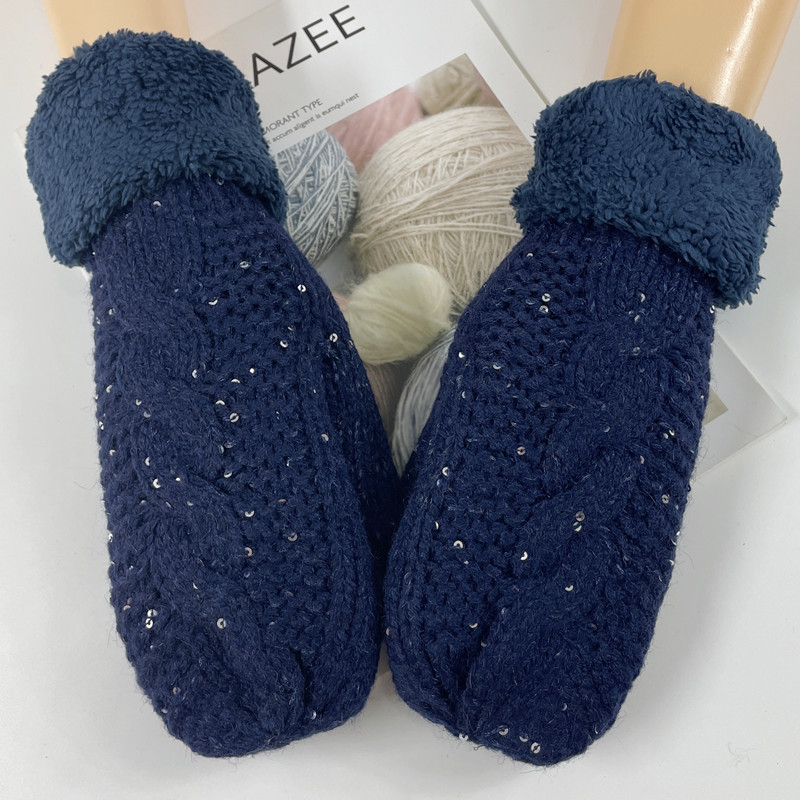 Manufacturer direct sales of women's knitted gloves with thick velvet and finger cots wholesale of winter outdoor warm woolen gloves