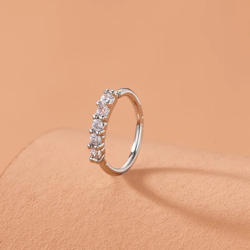 Singlerow miniature zircon ultrasparkle fine drill exquisite with opening ring nose stud pierced 241125