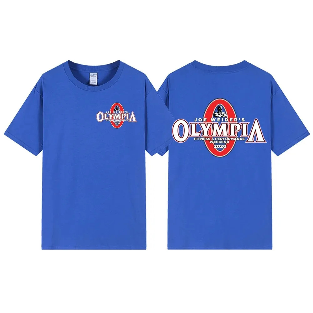 Trendy Summer Mens OLYMPIA Printed Pure Cotton T-shirt Mens Hip Hop Street Sports Fitness Comfortable Selling T-shirt 240428