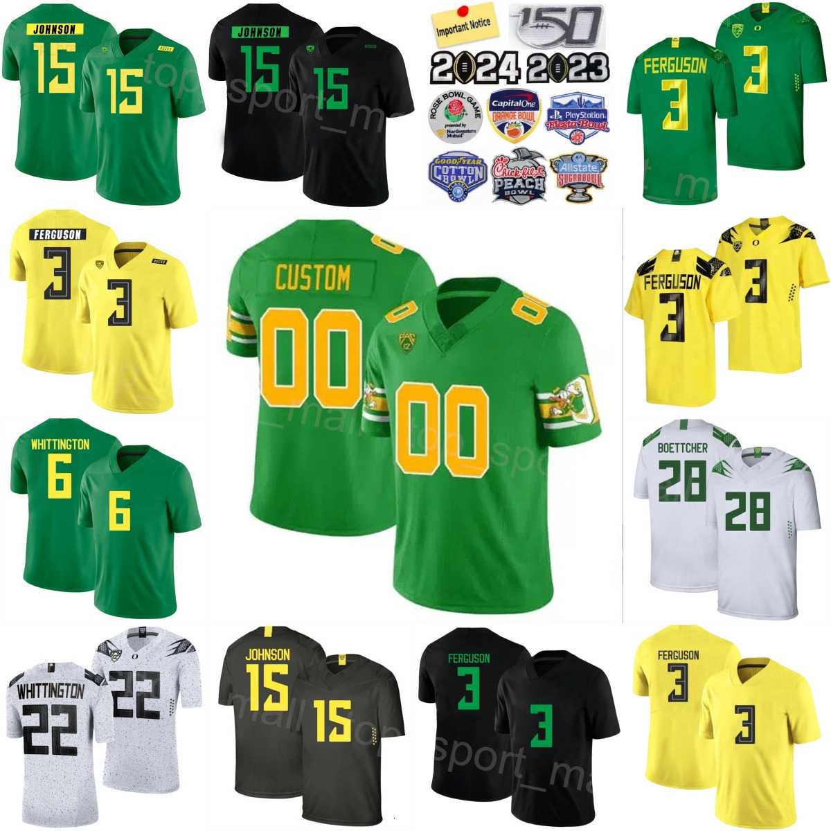 Women Men Youth College Oregon Ducks Football 8 Dillon Gabriel Jersey University 6 Noah Whittington 20 James 7 Evan Stewart 3 Terrance Ferguson Tez Johnson OD