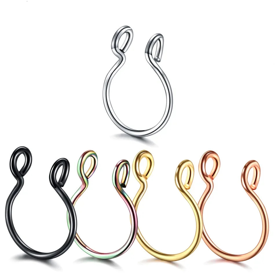 2 Sizes U Shaped Nose Ring Hoop Septum Rings Stainless Steel Piercing Oreja Pircing Jewelry 241125