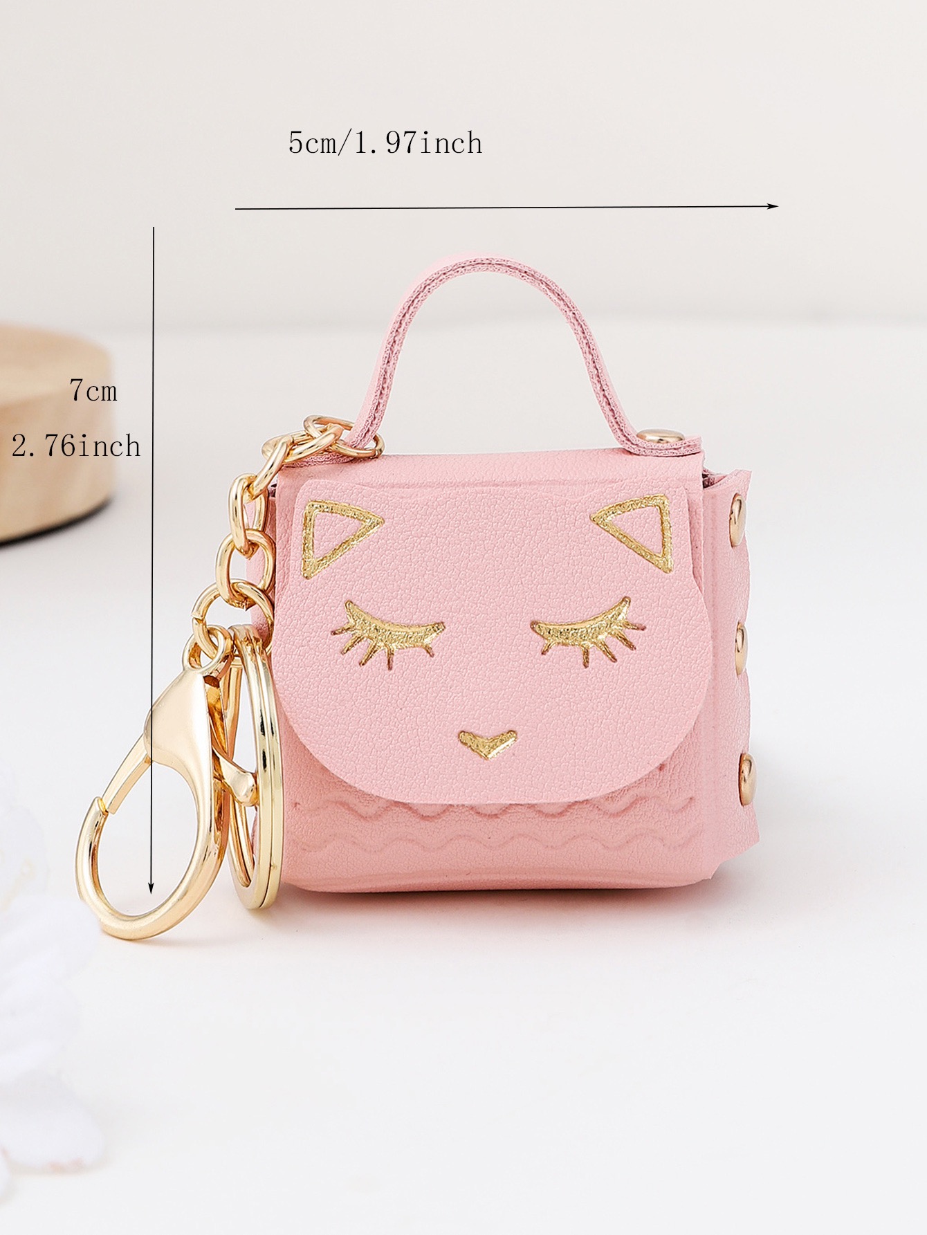 Cat Head New Zero Wallet Trendy Car Bag Couple Keychain Small Pendant