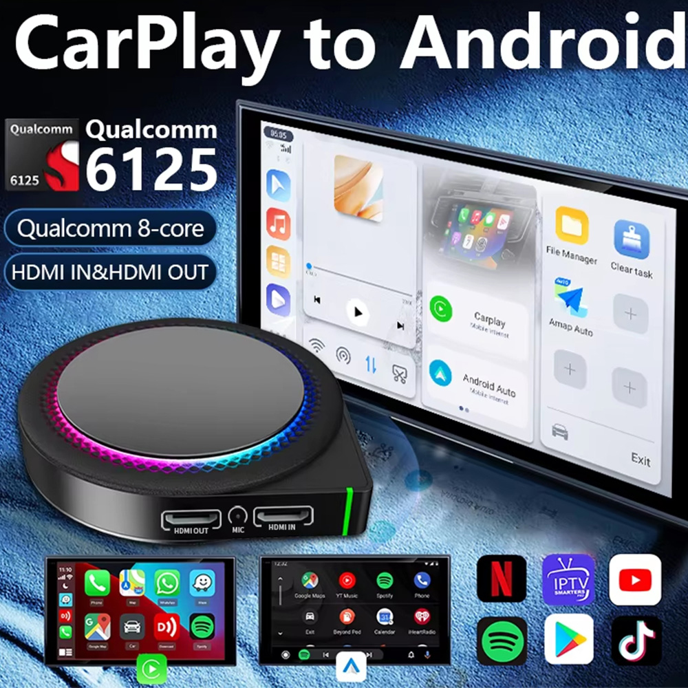 8gb 128gb wireless carplay adapter android car play magic box HD-port carplay ai box open android 13 QCM6125 chipset