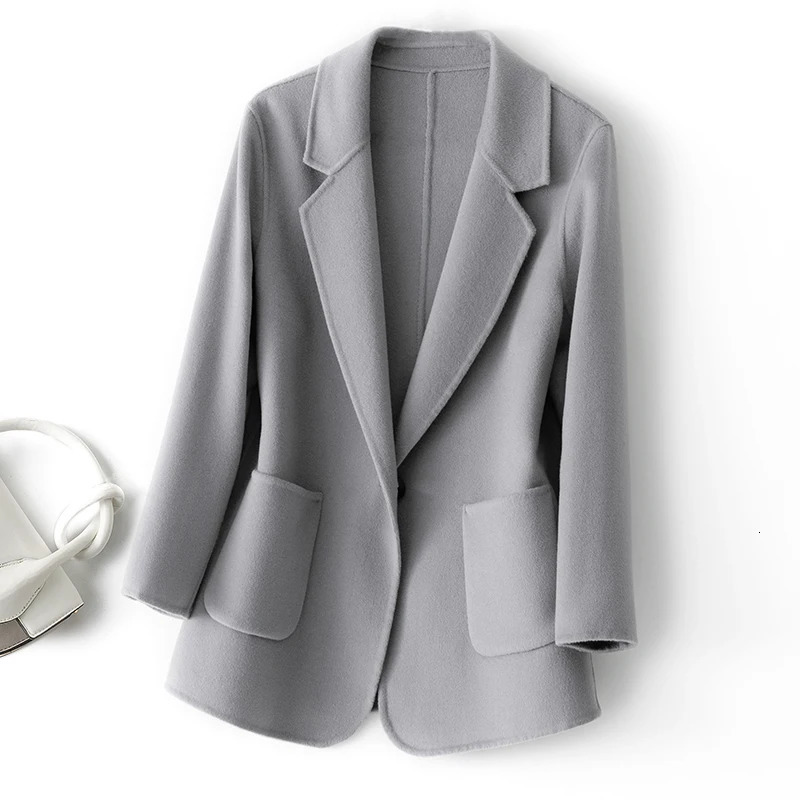 2024 Womens Coat 100 Pure Wool Plaids and Tweedst Fashion Camel Elegant Trench 241129