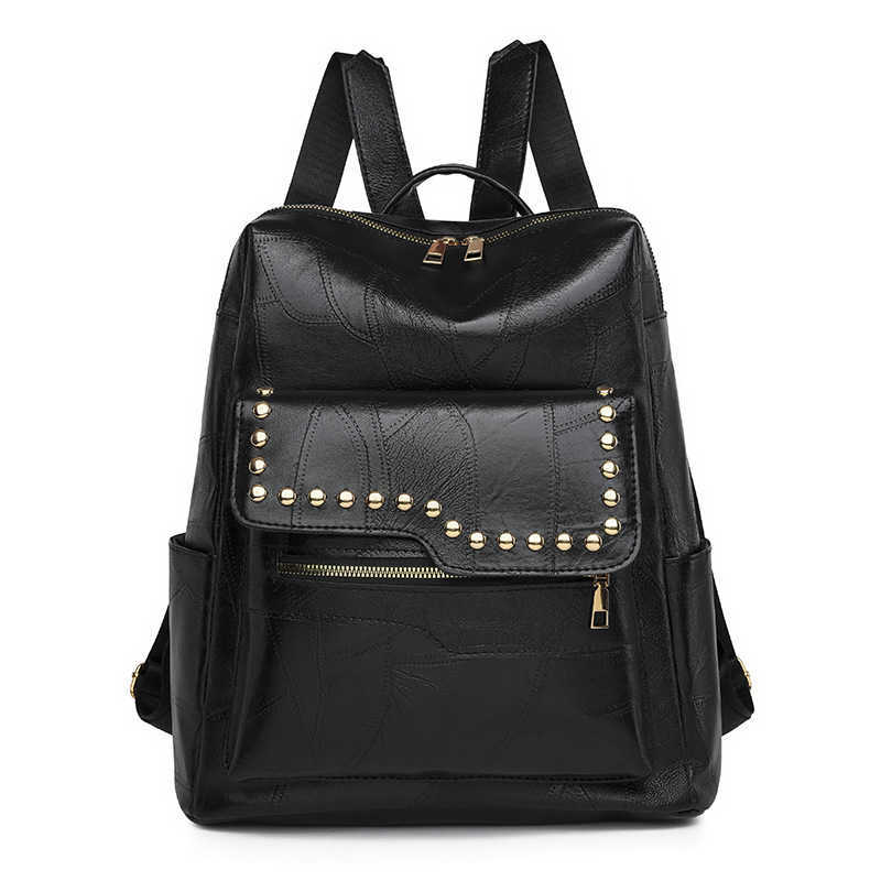 Women's backpack PU soft leather bag large capacity women's backpack casual backpack women's bag 241129