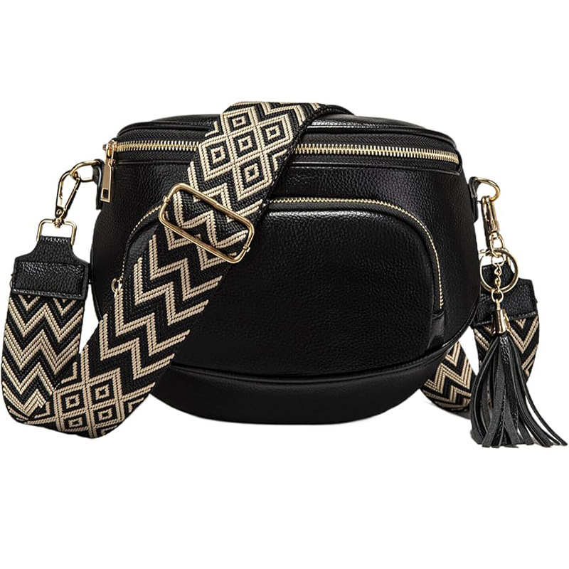 New Wide Shoulder Belt Waist Bag Trendy And Fashionable Single Shoulder Women's Bag Crossbody Handbag Chest Bag