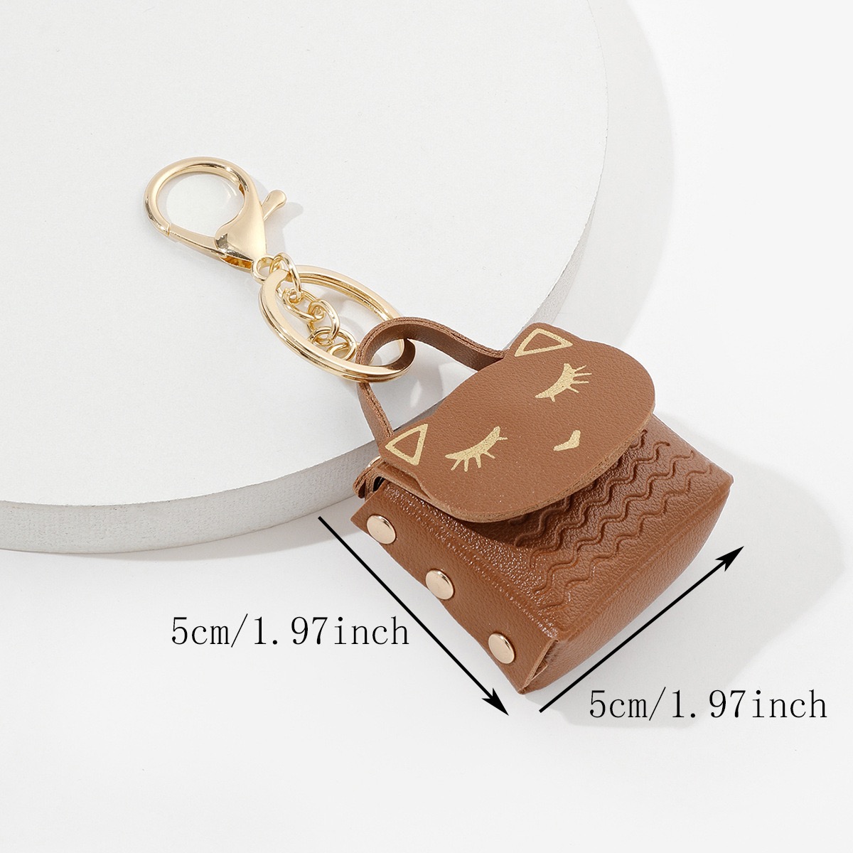 Cat Head New Zero Wallet Trendy Car Bag Couple Keychain Small Pendant