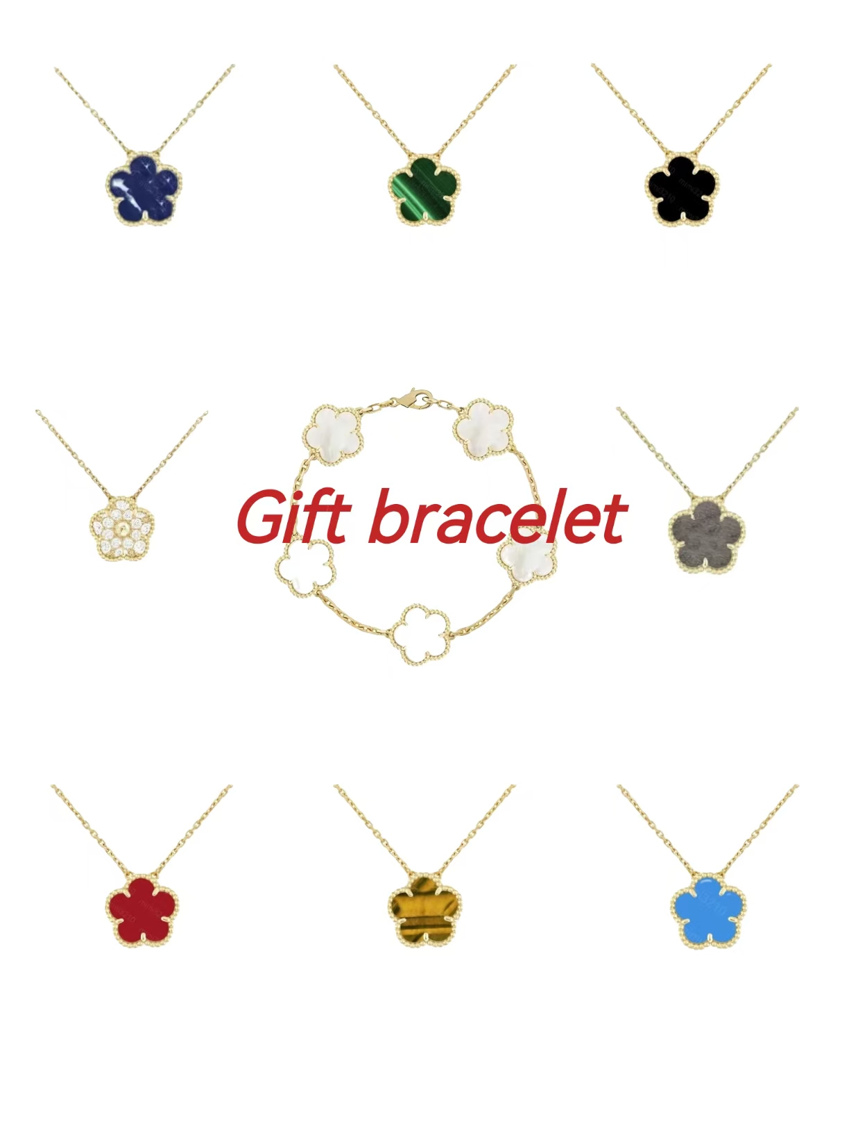 necklace jewelry designer necklace 15mm random gift bracelet 18K Gold Plated Silver Plated pattern pendant designer jewelry women necklaces jewlery jewellery