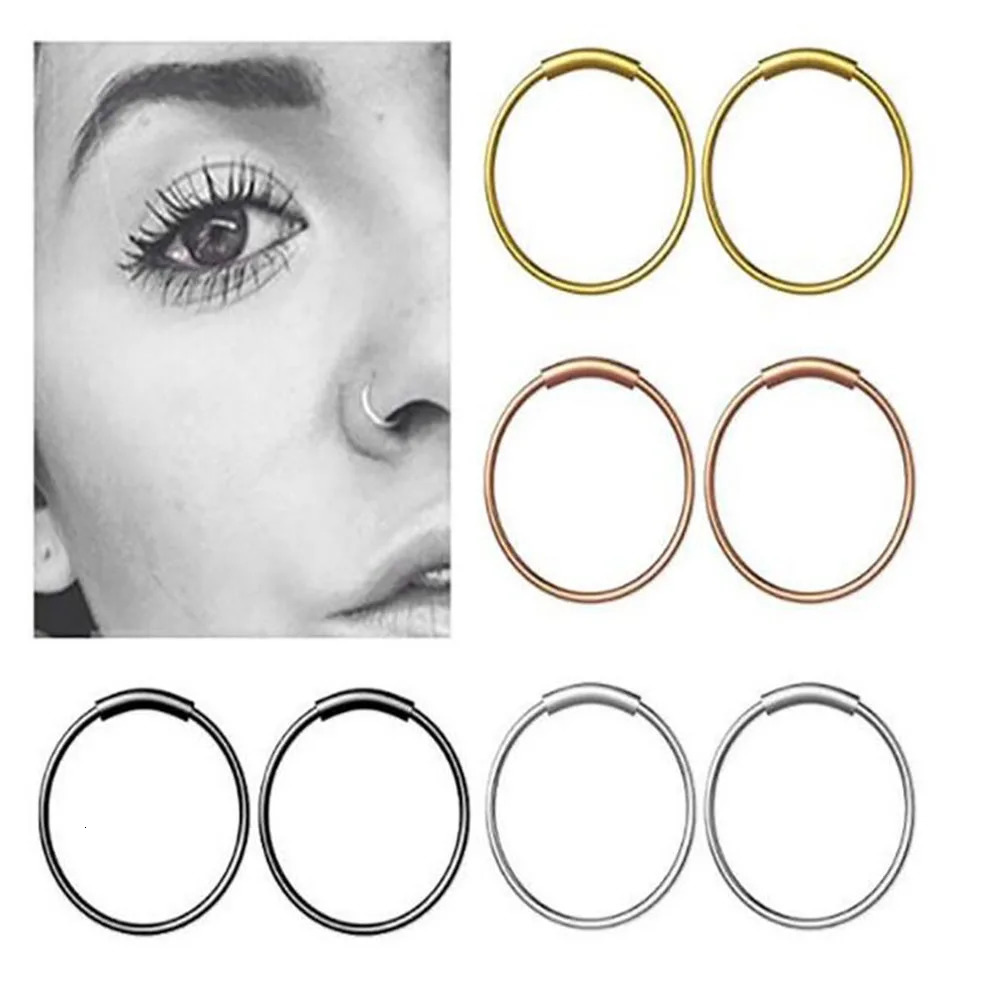 Fashion Steel Nose Hoop Ring Stud Punk Style Body Piercing Jewelry Lip Cartilage Tragus Helix Ear 241125