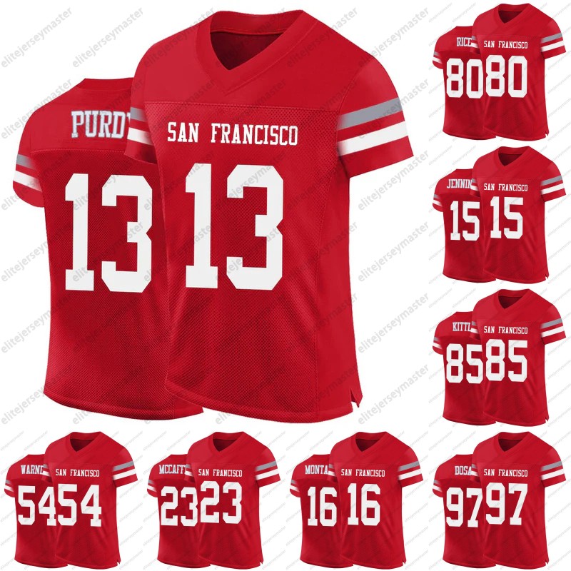 Purdy 13 Kittle 85 McCaffrey 23 Warner 54 Allen 17 Bosa 97 Beal Jr. 51 Dobbs 5 Guerendo31 Mason 24 Cities Football Jerseys Custom Any Number Name For 
