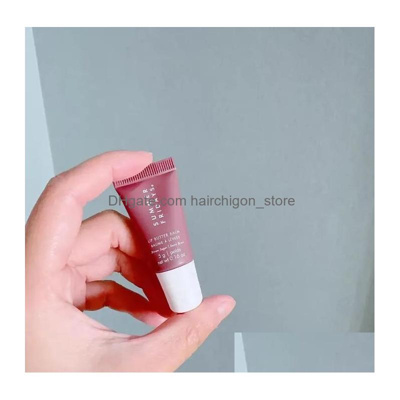 Lip Gloss Summer Fridays Set 4Pcs Lipgloss 5G Mini Makeup Gift Box Moisturize Smooth Oil Jelly Lipsticks Beige Vanilla Brown Sugar 4 Dh9T1