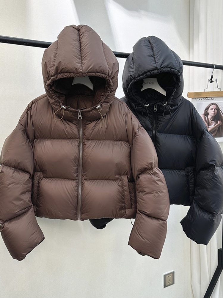 Jmprs Streetwear Women Puffy Coat Vintage Long Sleeve Casual Parkas Korean Winter Warm Thick All Match Solid Cotton Down Jackets