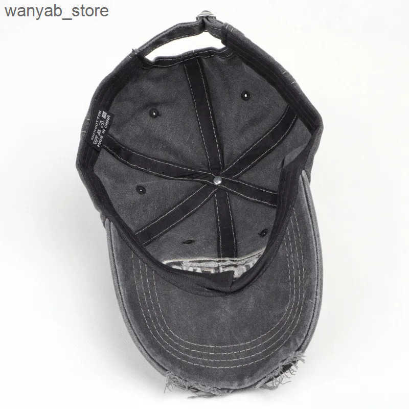 Ball Caps 2024 unisex washed cotton baseball cap with letter embroidery retro snap button hat for men and womens street clothing outdoor sports hat L2