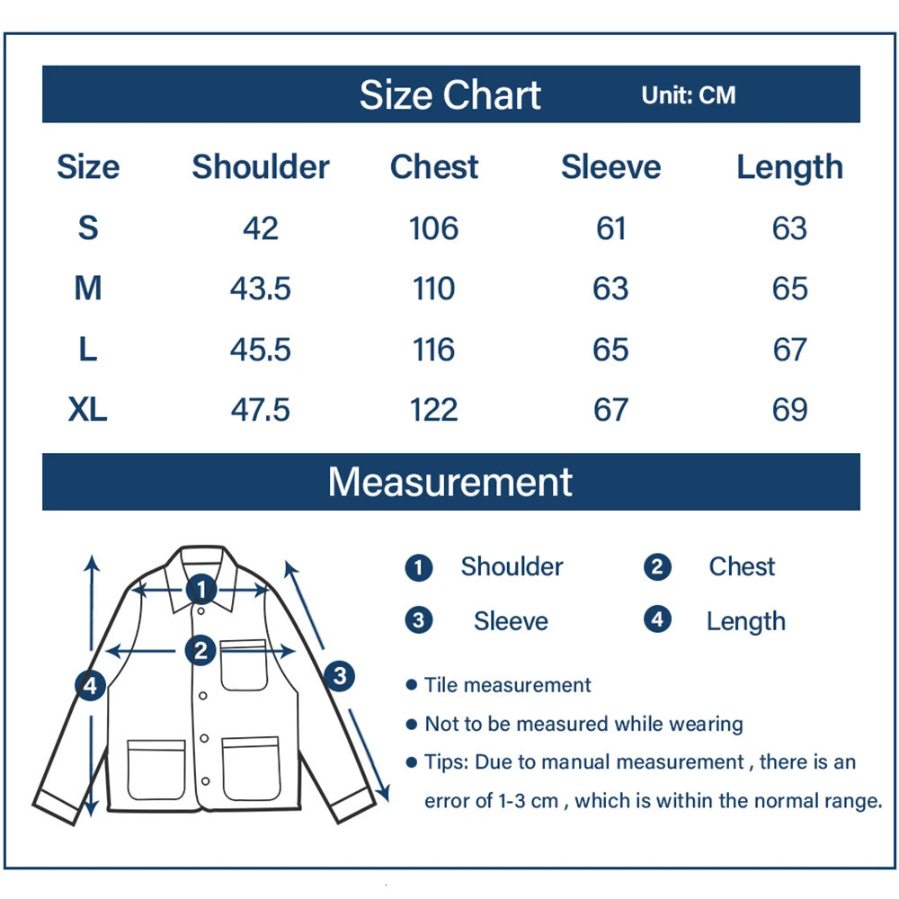 French Indigo Cargo for Mens Autumn and Winter Collection Flip Collar Multi Pocket Blue Dyeing Tool Jacket Retro Casual Open Top 241128