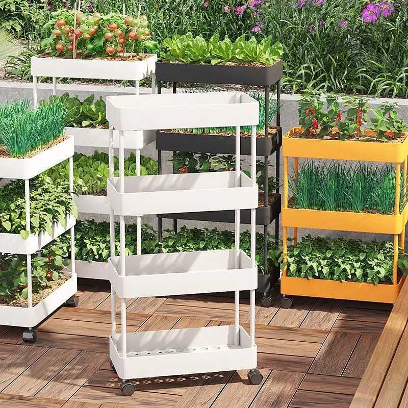 Planters Pots Balcony vegetable rack multi-layer flower outdoor courtyard seed plants balcony indoor plant pot Q240429