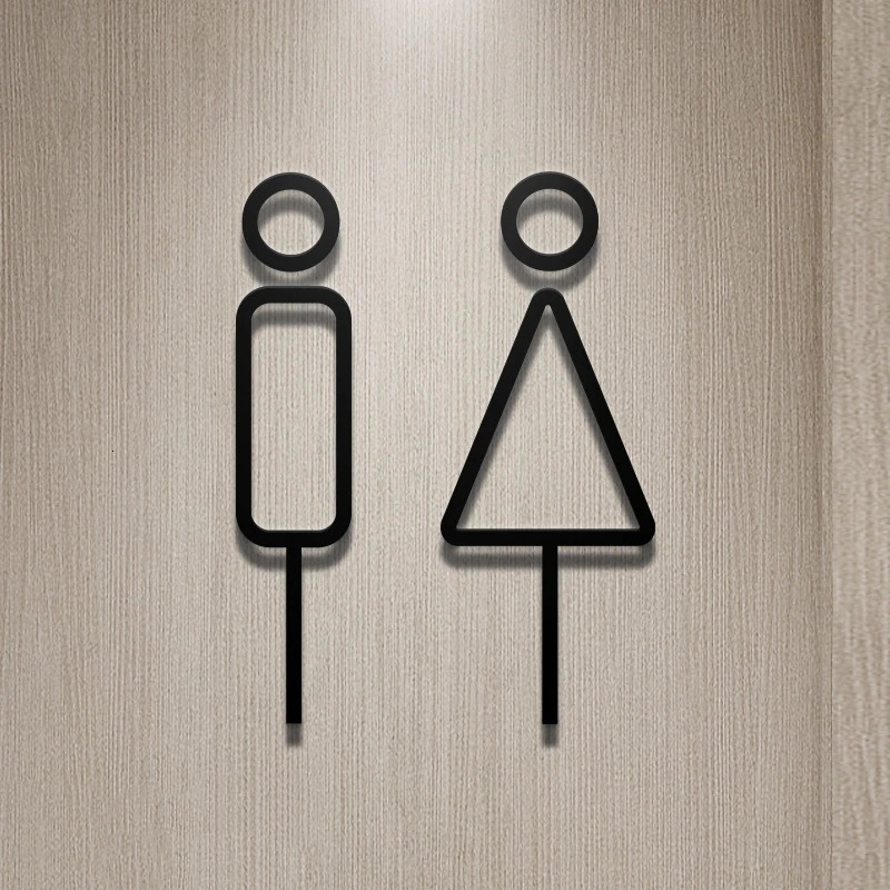Toilet Logo Creative WC Logo Door Stickers Mens and Womens Toilet Logo Door Stickers 241127