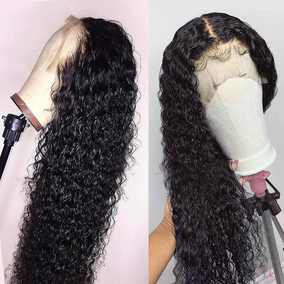 Human Hair 26inch Kinky Curly Lace Front Long Curly Wig Human Hair Wigs for Black Women Malaysian 150% Density Remy Wigs Seamless