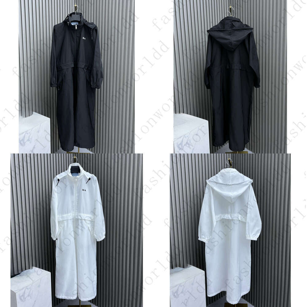 Women trench coat Designer jackets women brand windbreaker Fashion Logo vacation drawstring long trench coat loose casual jacket Nov 28 376a