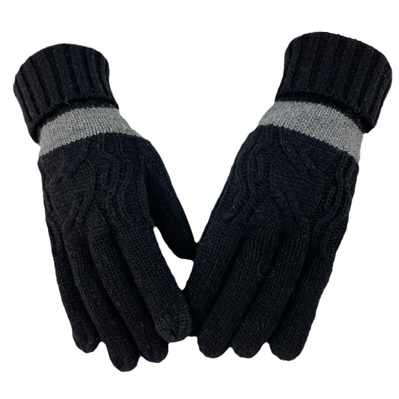 Manufacturer's new winter warm knitted gloves touch screen gloves wool men's and women's cold resistant woolen gloves spot wholesale